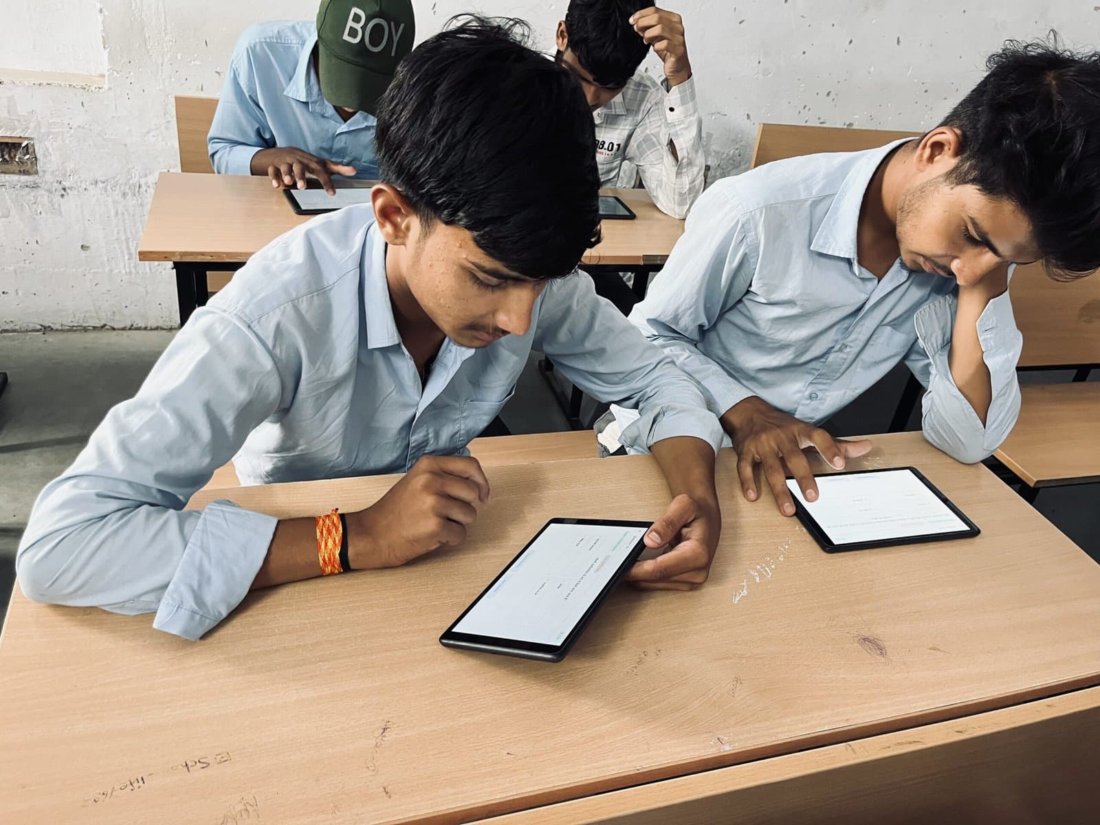 Students learning in a Saatvik-supported smart classroom
