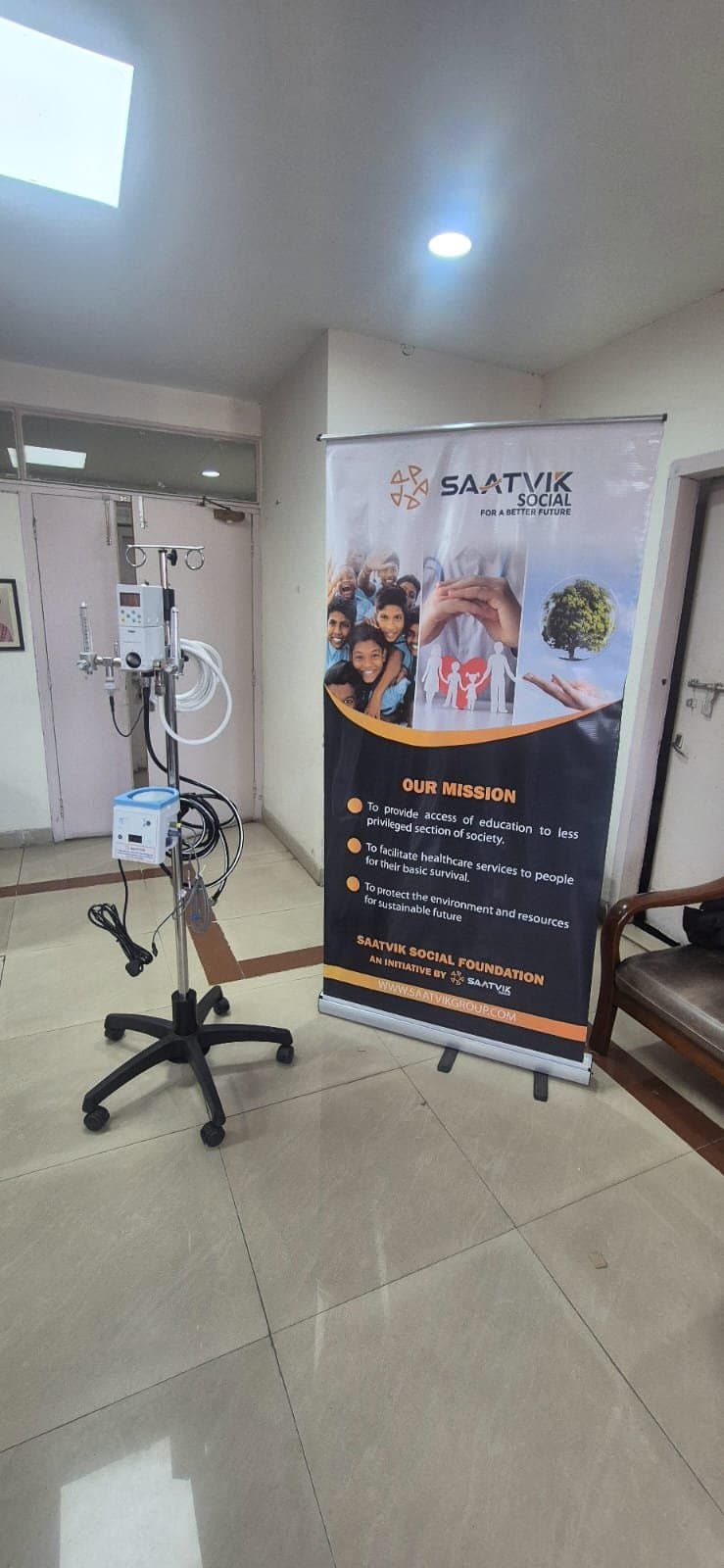 High-flow oxygen therapy equipment donated by Saatvik at PGIMER, Chandigarh