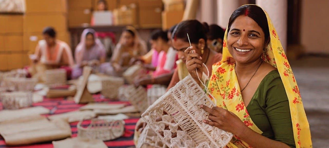 Women artisans at a Saatvik-supported community livelihood programme