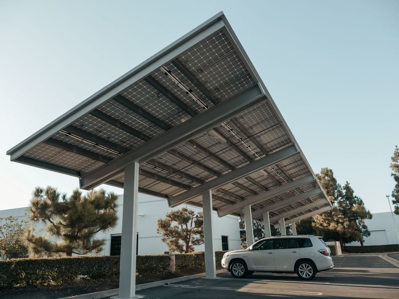 Solar panels as a carport canopy — versatile across residential and commercial use